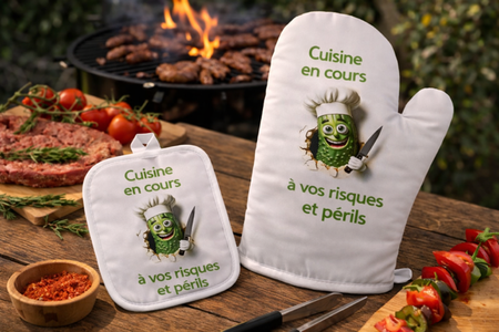 Gant + Manique – “Cuisine en cours, à vos risques et péril !” 🔥👩‍🍳
