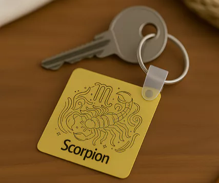 ♏ Porte-clés personnalisé – Signe astrologique Scorpion