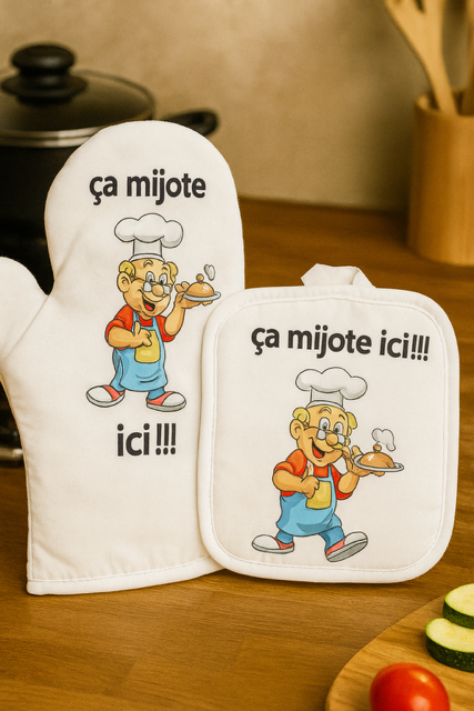 Gant + manique "Ça mijote ici" 