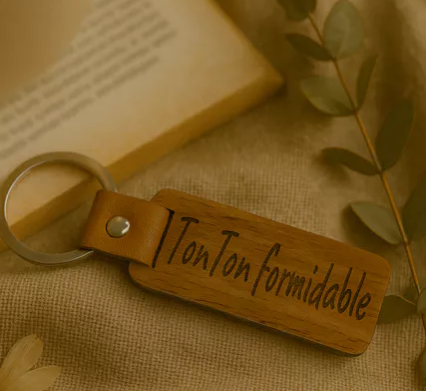 🗝️ Porte-clés en bois « Tonton formidable »