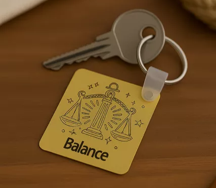 ♎ Porte-clés personnalisé – Signe astrologique Balance