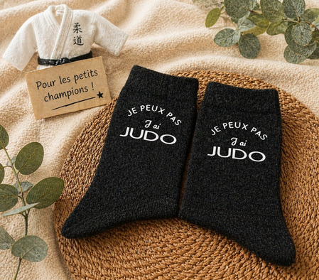 🥋 Chaussettes enfant – « Je peux pas, j’ai judo »