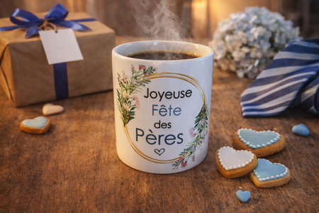 mug blanc 🎉 « Joyeuse fête des pères »