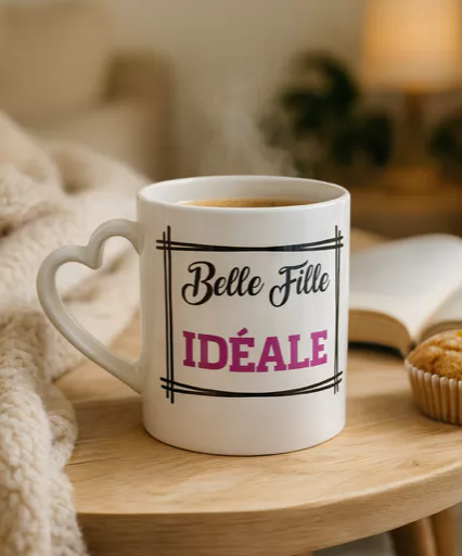 Mug anse cœur – Belle-fille idéale