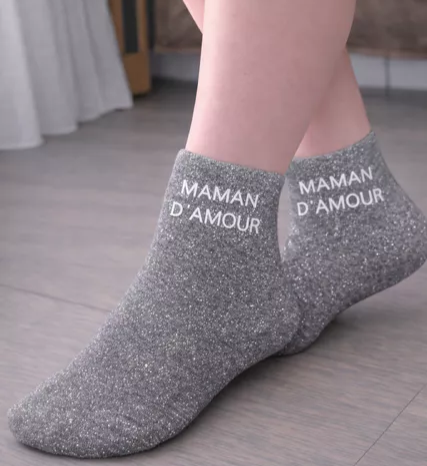  Chaussettes à paillettes « Maman d’amour » 