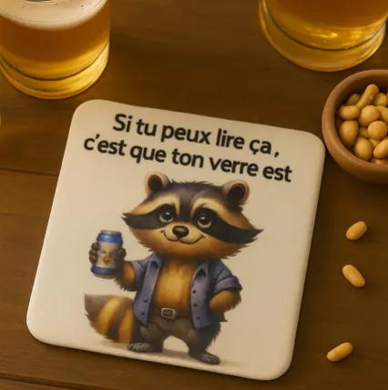 🍻 Dessous de verre – “Si tu peux lire ça, c’est que ton verre est vide” 🍷