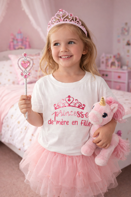 T-shirt enfant – Princesse de mère en fille” 👑💖 