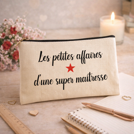 🗂 Pochette de rangement « Les petites affaires d’une super maîtresse »