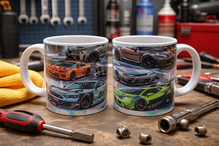 ☕ Mug blanc « Voitures sport »