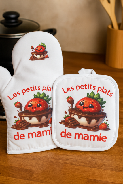 Gant + manique "Les petits plats de Mamie" 