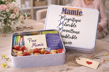 Boîte de rangement personnalisée – Acrostiche “Mamie” 👵💖