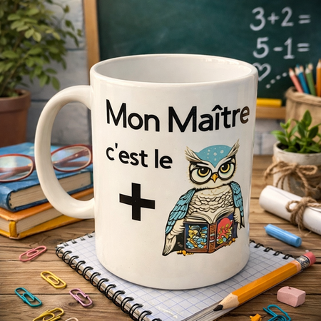 Mug – “Mon maître, c’est le + chouette” ☕🦉