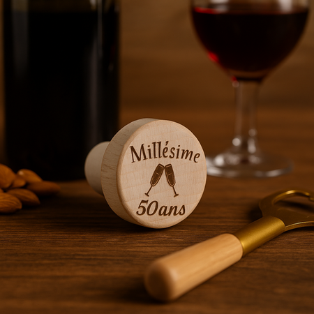 🍾 Bouchon de bouteille en liège « Millésime 50 ans »