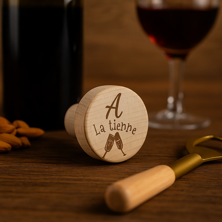 🍾 Bouchon de bouteille en liège « À la tienne »
