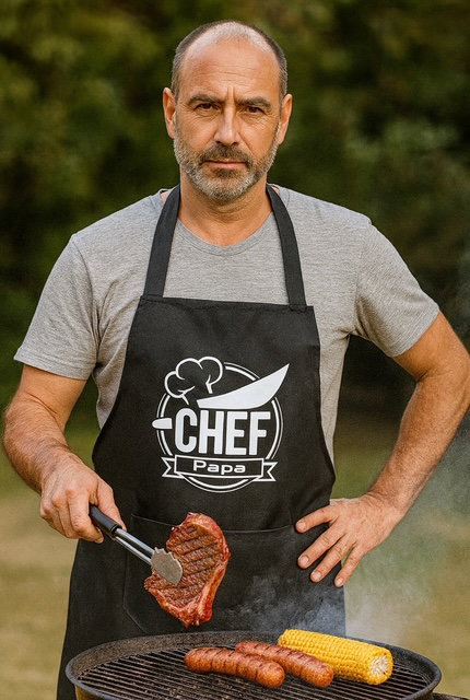  Tablier « Chef Papa » – Le boss des fourneaux (et du frigo)