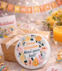 🎉 Badge « Bonne retraite – merci pour tout »