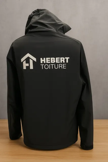 Blouson homme softshelle personnalisé logo dans le dos
