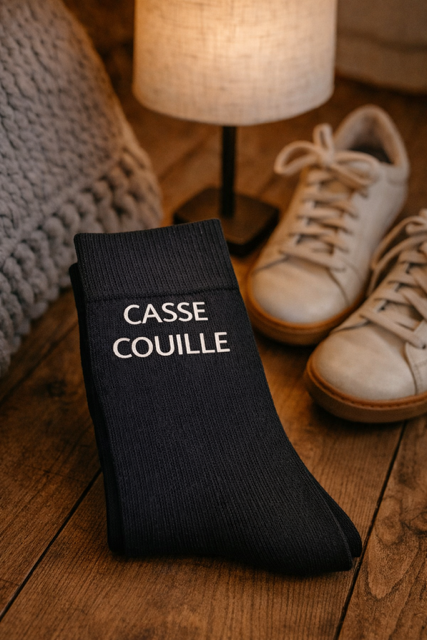 Chaussettes à messages homme – “Casse-couille”