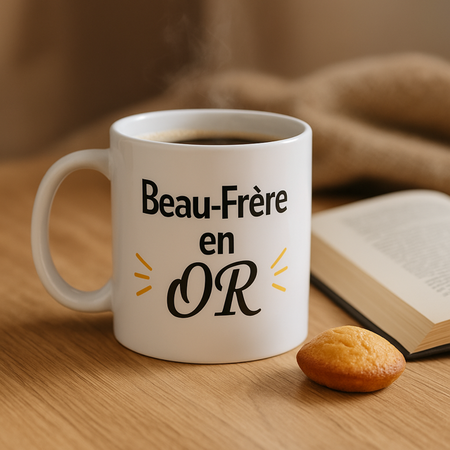 ☕ Mug blanc mat « Beau-frère en or »