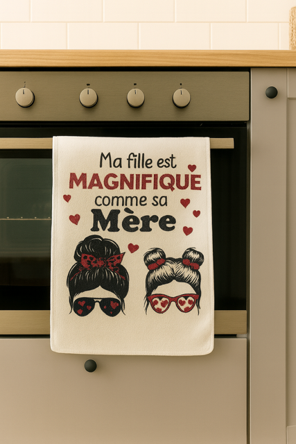 Torchon “Ma fille est magnifique comme sa mère” 👇