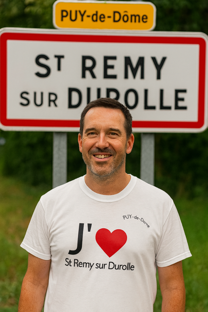 👕 T-shirt homme « Puy-de-Dôme – J’aime St Rémy-sur-Durolle »