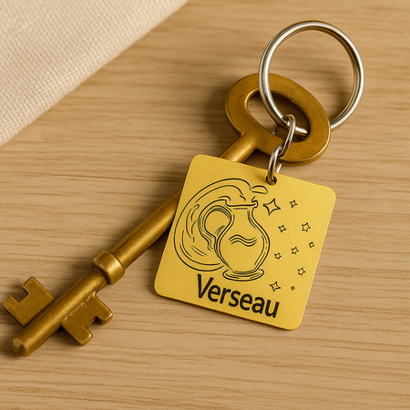 ♒ Porte-clés personnalisé – Signe astrologique Verseau