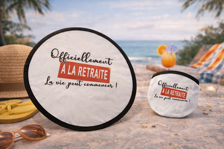 🪭 Éventail pliant « Officiellement à la retraite, la vie peut commencer »