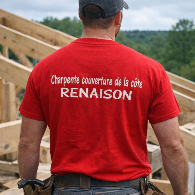 t shirt rouge de dos