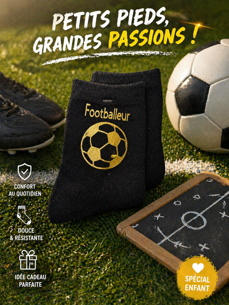 ⚽ Chaussettes enfant – « Footballeur »