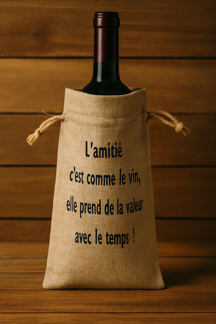 Sac à bouteille – “L’amitié c’est comme le vin, elle prend de la valeur avec le temps” 