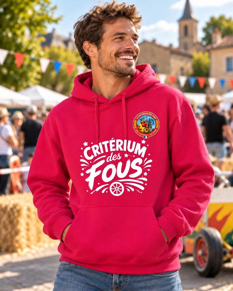 sweat à capuche fuschia homme