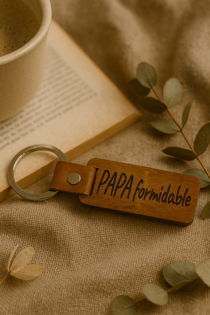 🗝️ Porte-clés en bois « Papa formidable »