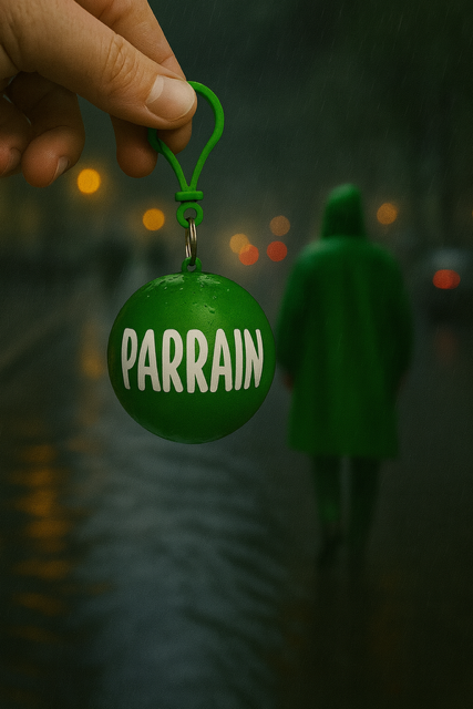Poncho de pluie – Boule personnalisée “Parrain”