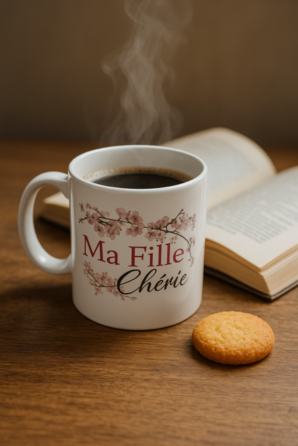 💖 Mug Blanc Mat – Ma fille chérie 💖