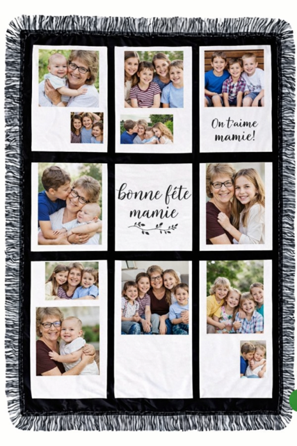  Plaid 9 cases personnalisable – Spécial Fête des Mamies 