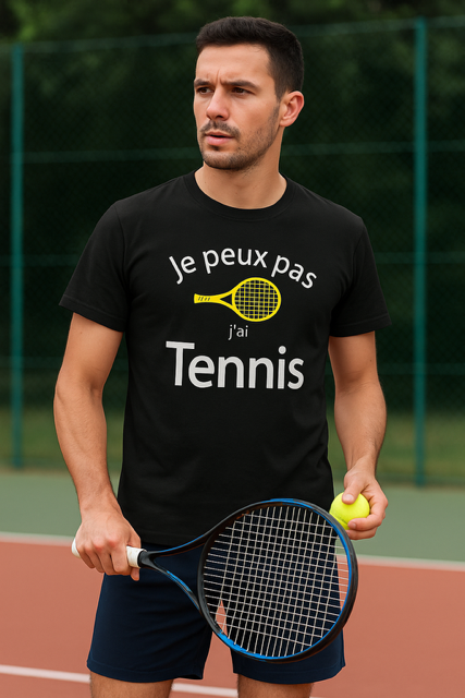 🎾 T-shirt homme  « J’peux pas, j’ai tennis »