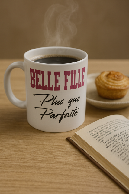 Mug blanc mat – “Belle-fille plus que parfaite” 