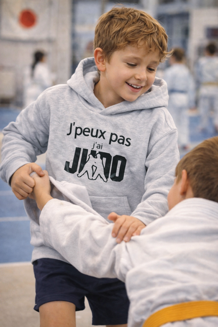  Sweat à capuche enfant – J’peux pas, j’ai judo