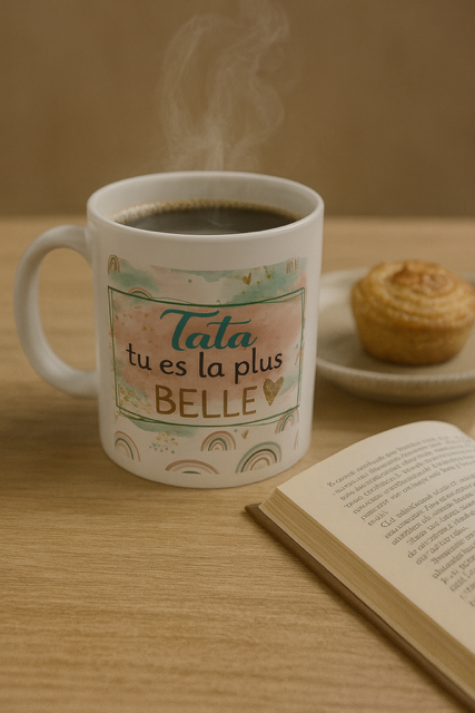 ☕ Mug blanc mat « Tata, tu es la plus belle »