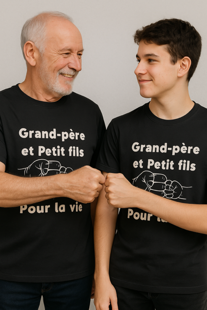 T-shirt homme  "Grand-père et petit-fils pour la vie" 👇