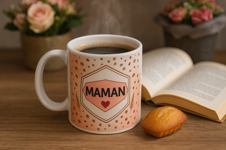 ☕ Mug blanc mat « Maman »