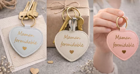 Porte-clés cœur « Maman formidable » 