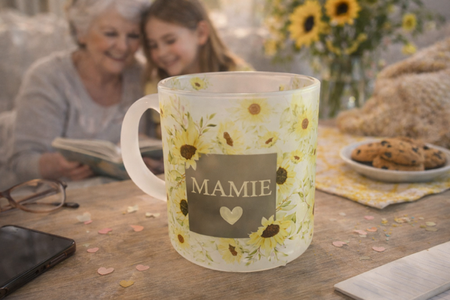 Mug en verre dépoli – Mamie