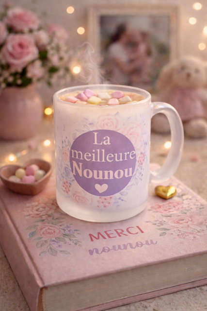 Mug en verre dépoli – La meilleure nounou