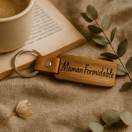 🗝️ Porte-clés en bois « Maman formidable »