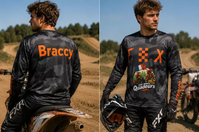 Maillot moto /quad personnalisé logo devant et prénom derrière