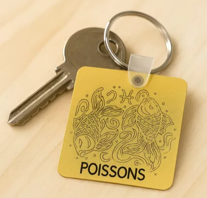 ♓ Porte-clés personnalisé – Signe astrologique Poissons