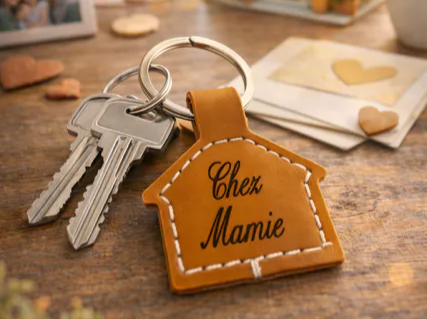 porte clés maison "chez mamie"