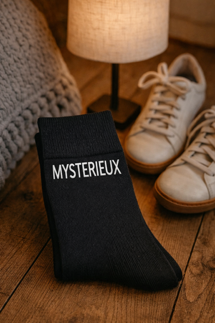 Chaussettes à messages homme – “Mystérieux”