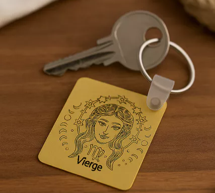 ♍ Porte-clés personnalisé – Signe astrologique Vierge